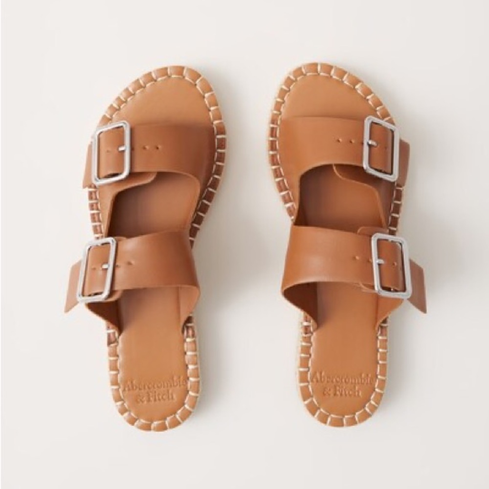 Abercrombie & Fitch Espadrille Buckle Slide Sandals size 9/10